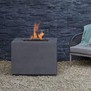 Gardenesque Premium Sqaure Outdoor Gas Fire Pit with Lava Rock