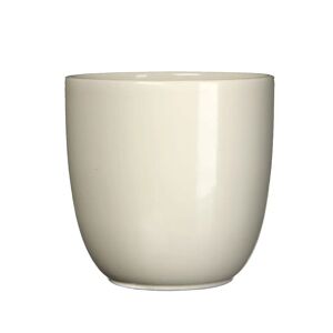 Gardenesque Gloss Cream Ceramic Indoor Plant Pot - W28xH25cm