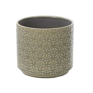 Gardenesque 20cm Glazed Indoor Ceramic Geometric Grey Plant Pot