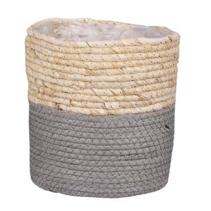 Gardenesque Grey Woven Basket Indoor Plant Pot - 25cm