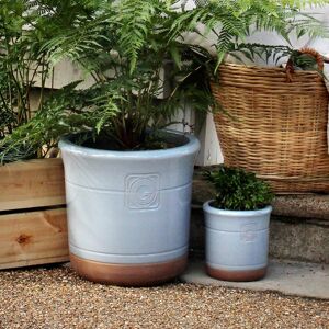 Gardenesque Outdoor Blue Glazed Plant Pot - W19 X H18 Cm