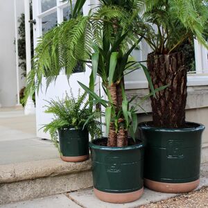 Gardenesque Loudon Artichoke Emerald Green Glazed Classical Planter - W19 X H18 Cm