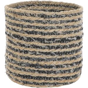 Gardenesque Denim & Natural Stripes Seagrass Basket Indoor Plant Pot   W16 x H16cm