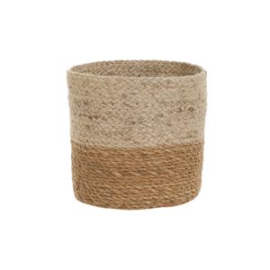 Gardenesque Small Seagrass Basket Indoor Plant Pot   Two Tone   W12 x H12cm