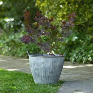 Gardenesque Metal Slatted Bucket Plant Pot with Handles   W38 x H32cm