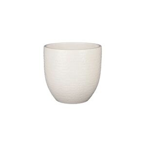 Gardenesque W20 x H18cm White Textured Round Indoor Ceramic Plant Pot