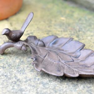 Gardenesque Cast Iron Shallow Acorn   Bird Feeder