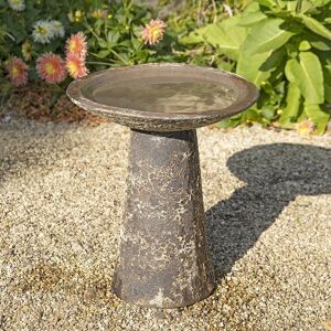 Gardenesque Stone Bird Bath for Garden   Freestanding Bird Feeder with Detachable Top