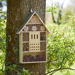 Gardenesque Four Floor Wooden Insect Hotel With Metal Roof