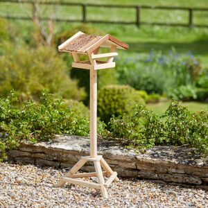 Gardenesque Natural Wooden Standing Bird Feeder