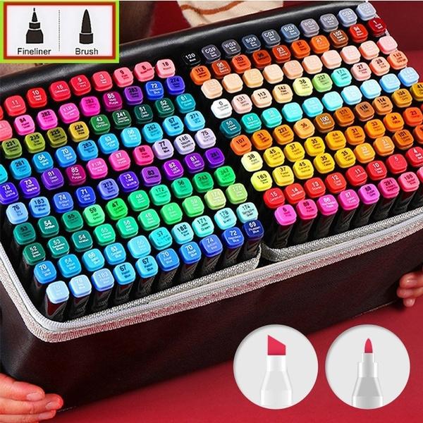 teacher hua 24/30/36/40/48/60/80 Colors Premium Art Marker Set Dual Tipped Art Alcohol Soluble Pen Cartoon Copic Sketch for Artist Designer Twin Marker