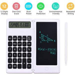 TOMTOP JMS Foldable Calculator & 6 Inch LCD Writing Tablet Digital Drawing Pad 12 Digits Display with Stylus