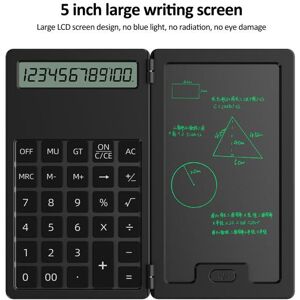 jiantengxujm Scientific Calculator with Erasable Writing Board Battery Powered 12 Digits Standard Function LED Display Student Calculator Office School Supplies