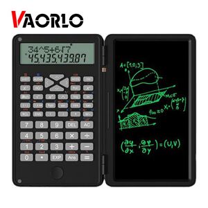 VAORLO 6.5 inch Calculator Convenient ABS Double Line Display Office Supplies LCD Screen Writing Tablet Folding Mini Digital Calculator