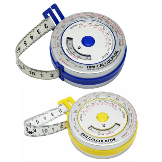 LUCKY TOOLS 2M Portable Round Shape Aluminum Sheet BMI Calculator Body Measure Tape Ruler