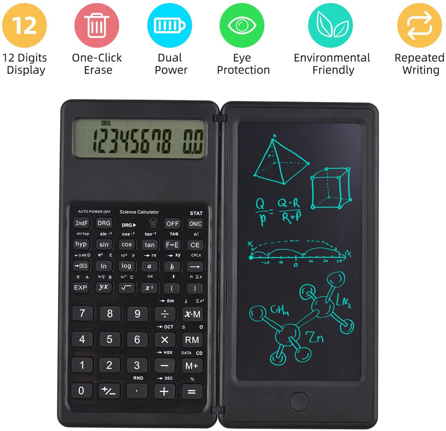 MyStationery Calculator with LCD Writing Tablet Desktop Calculators 10 Digits Display with Stylus Erase Button