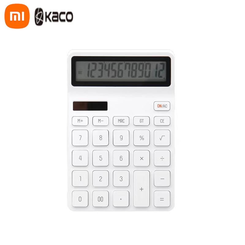 GLOBAL XIAOMI MALL Xiaomi Youpin KACO LEMO Desktop Calculator Photoelectric Dual Dive 12 Number Display Intelligent Shutdown For School Office Home