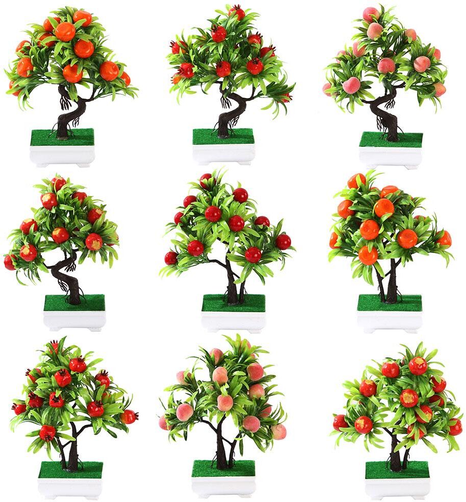 Bluelans flower decoration 1Pc Artificial Flower Fruit Tree Miniascape Wedding Party Home Desk Bonsai Decor Christmas Ornament