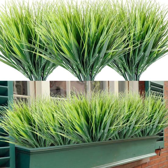 Bluelans flower decoration 5Pcs Artificial Grass Realistic 7 Branch Simulation Artificial Grass Flower Arrangement for Home Decoration