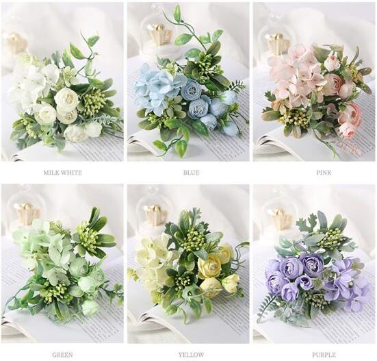 Bluelans flower decoration Creative Artificial Flower Realistic Faux Silk Table Decoration