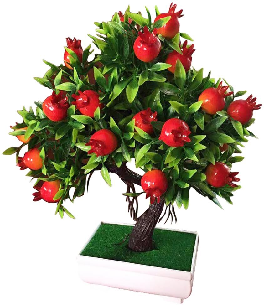 Bluelans flower decoration 1Pc Potted Artificial Tree Fruit Plant Bonsai Stage Garden Wedding Party Decor Christmas Ornament