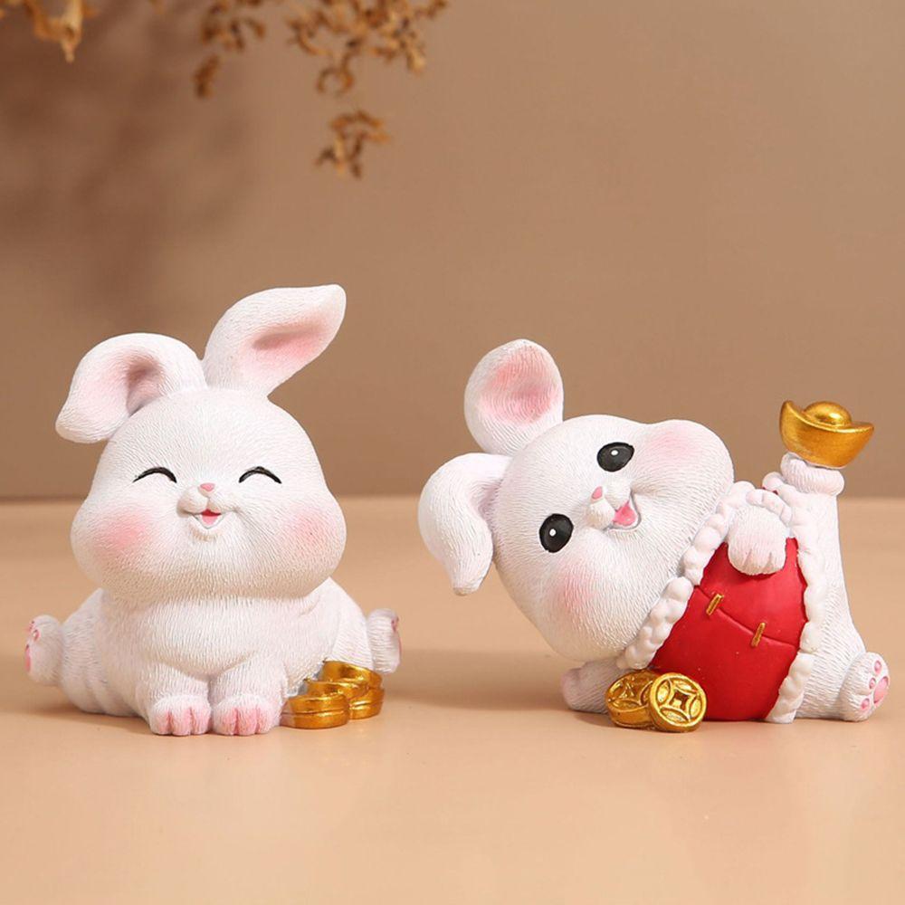 Harawell Decoration Home Decoration Rabbit Sculpture Statue Ornament Resin Bunny Ornaments Fortune Rabbit