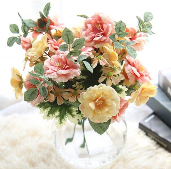 Bluelans flower decoration Charming Artificial Flower Bouquet Eye-catching Decorative Colorful