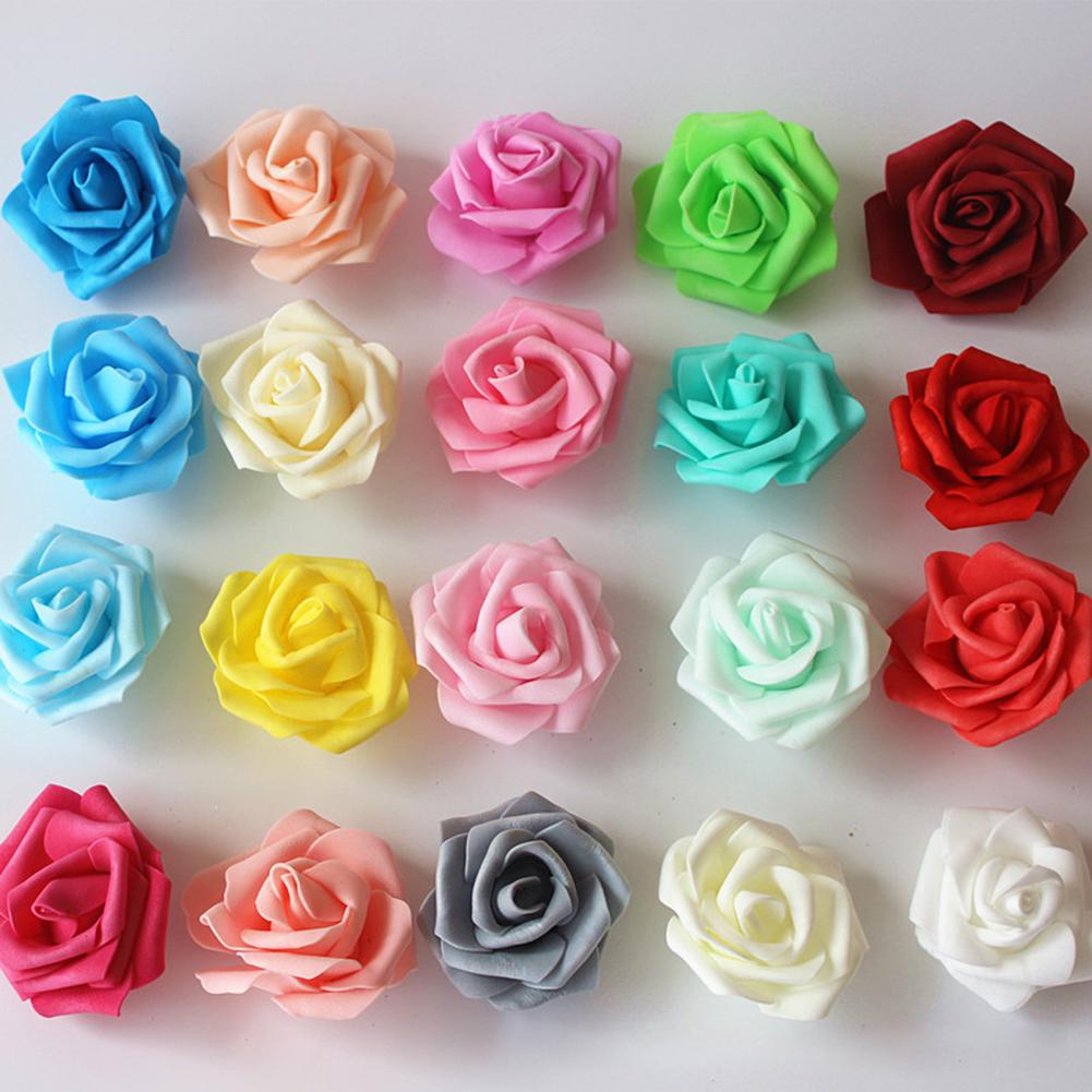 Bluelans flower decoration 100Pcs 7cm Foam Rose Artificial Flower Bouquet Wedding Party Bouquet DIY Decor Christmas Ornament