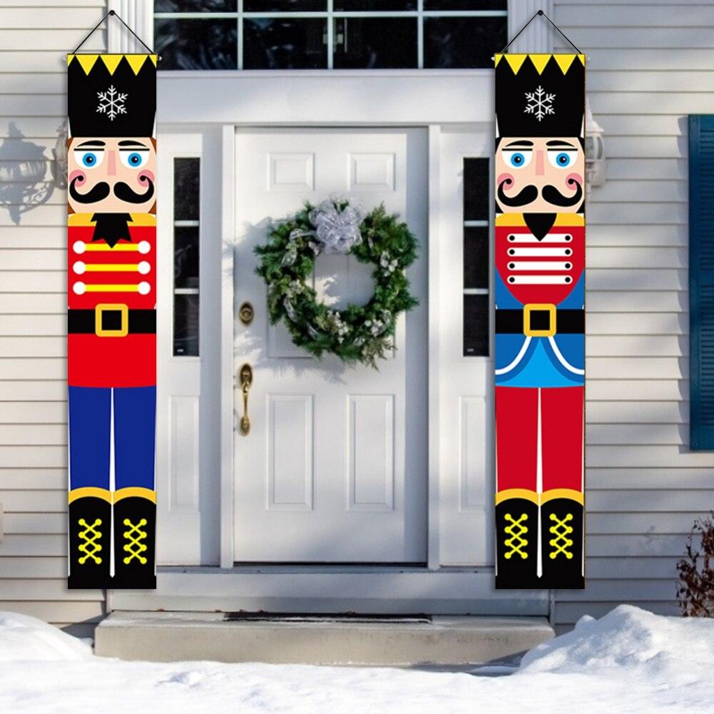 Bestseller Christmas Decoration for Home Nutcracker Soldier Banner Christmas Ornament Christmas Door Curtain Xmas Navidad New Year Gifts