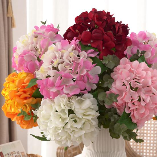 Bluelans flower decoration Eco-friendly Simulation Hydrangea Bright Colors Not Withered Ornament