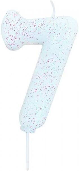 Anniversary House Glitter 7th Birthday Pick Candle