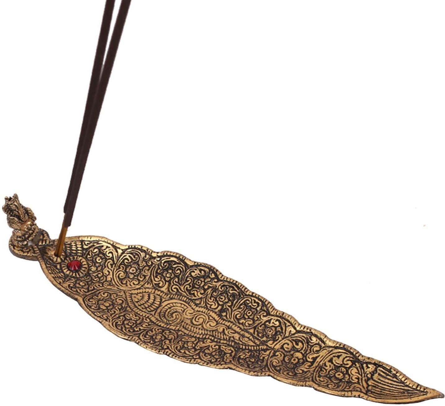 Incense Stick Holder, Metal Incense Stick Holder in Gold Color, MYINDIA