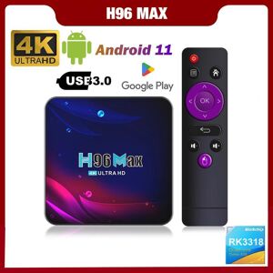 Top H96 MAX V11 Android 11 Smart TV Box 2GB 4GB 32GB 64GB 4K Hd 2.4G 5G Wifi BT4.0 HDR USB 3.0 3D H.265 Receiver Media Player TV Box
