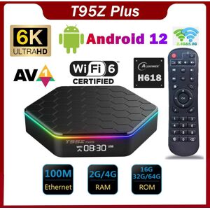 T95Z Plus TV BOX Android 12 Smart Android TVBOX 4G 64GB 32GB Allwinner H618 Dual Wifi6 1080P BT 6K HD Media Player Set Top Box 2G 16GB