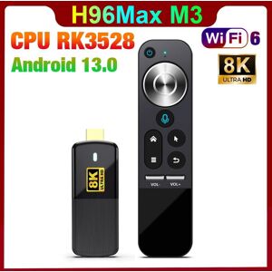 H96 MAX M3 WiFi 6 TV BOX Android 13.0 Smart TV Stick Box Rockchip RK3528 HD 8K Network Set Top Box Audio Picture Bluetooth 5.0 for Home Office 2G 16GB