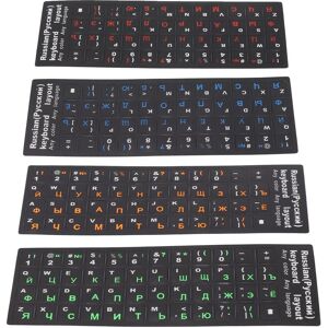 SL-Electronic-N 2Pcs Russian Keyboard Stickers Unique Coating Waterproof Dustproof Russian Alphabet Keyboard Sticker