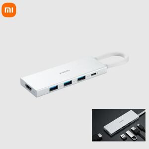 100% Original Xiaomi Type-C 5 in 1 Docking Station Port Extender USB3.0/Type-C/HDMI Multi-Function Support 4K UHD Transmission