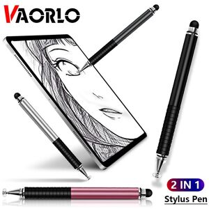 VAORLO 2 In 1 Universal Capacitive Multi-Function Stylus Pen For Smartphone iPad ipod Portable Dual Touch Head Capacitive Pen