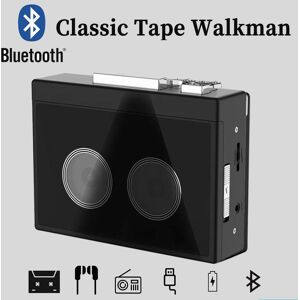 KaWaLL Fashion Bluetooth Cassette Player Vintage Nostalgic Classic Sliver Auto-flip Tape Hi-fi Cassette Player FM Radio