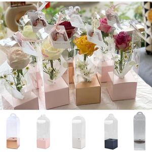 1Cozy Home 1/5pcs Handheld Flower Box Flower Wrapping Box Transparent PVC Panoramic Flower Box