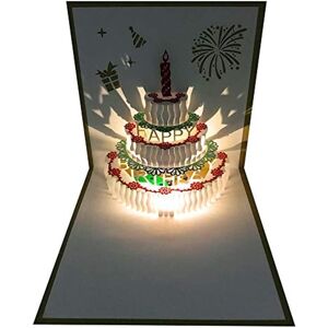 cocojoker 3D Pop Up Birthday Cards,Warming LED Light Birthday Cake Music Happy Birthday Card Postcards Pop Up Greeting Cards Laser Cut Happy Birthday Cards Best