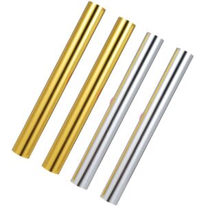 TOMTOP JMS 4 Rolls Gold & Silver Hot Foil Paper, Hot Foil Roll Used with Hot Foil Pen