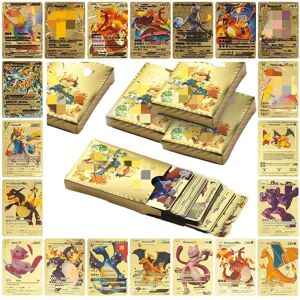 27-55PCS Carte Pokemon Francaise Spanish English Pokemon Card Foil Gold silve Cards Metalicas Charizard Vmax Gx Series Game Card