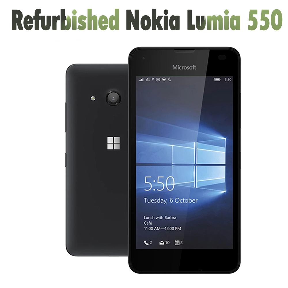 Refurbished Nokia Original Lumia 550 5MP Camera Quad-core 8GB ROM 1GB RAM mobile phone LTE FDD 4G 4.7" 1280x720 pixel
