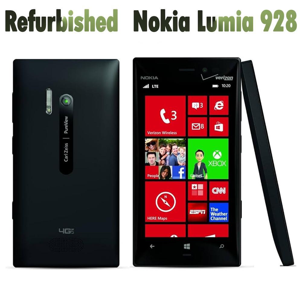 Refurbished Nokia Lumia 928 4.5'' Dual Core 1.5GHz 32GB 8.7MP NFC 3G Mobile Phone