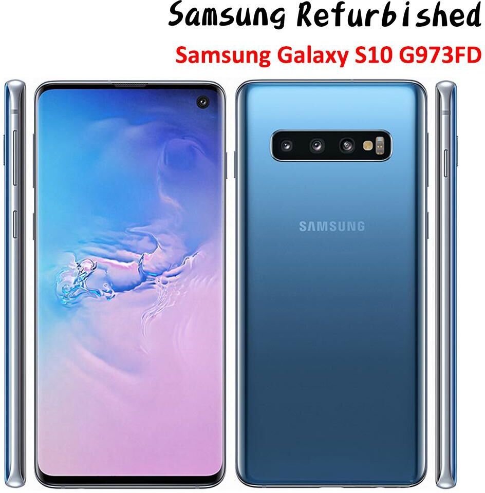 Samsung Refurbished Samsung Galaxy S10 G973FD 8GB RAM 128GB ROM Smartphones 6.1 Inch Unlocked Android MobilePhone Dual SIM