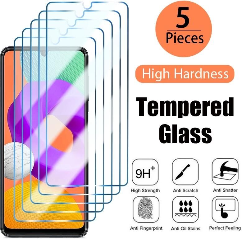 YXYLegend 5PCS 9H Tempered Glass Film For Samsung Galaxy A 12 13 14 02 03 04 33 53 73 54 34 32 52 72 31 51 71 30 50 M  32 52 S20 S21 FE S22 S23 Screen Protector