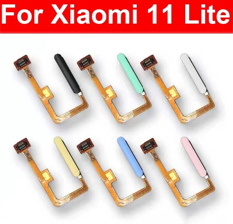 Weeten Phone Parts Colorful Accessories Home Button Fingerprint Sensor Flex Cable For Xiaomi Mi 11 Lite M2101K9AG Mi 11 Lite 5G M2101K9G Home Return Flex With Power Button