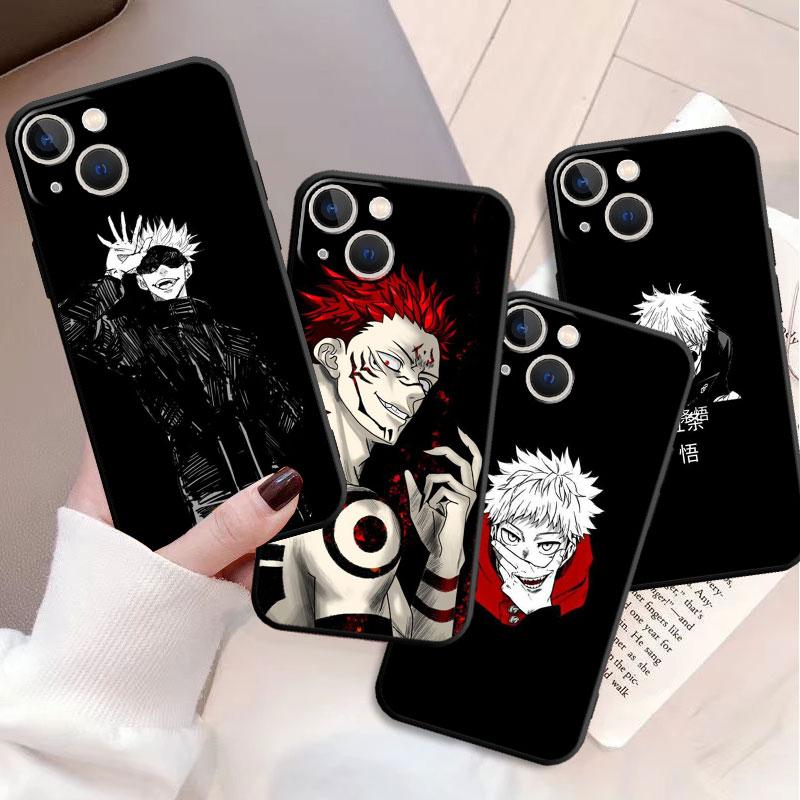 POMOIII Digital Jujutsu Kaisen Case For Apple Iphone 11 13 14 12 Pro Max 7 8 Xr X 6 5 5s Se 2022 13promax Black Silicone Phone Funda