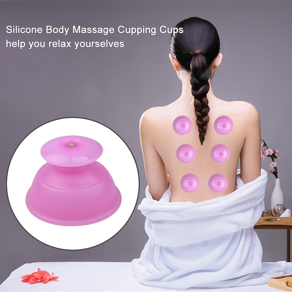 YJMP beauty health 1/2/4/6/8PCS Vacuum Cupping Set Chinese Traditional Therapy Vacuum Suction Massage Medical Anti Cellulite Silcone Cup Body Care